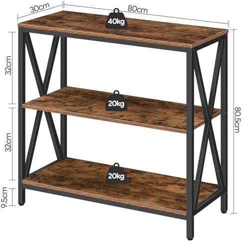 MAHANCRIS 31.5" Sofa Table, Industrial Console Table, 3-Tier Entryway Table