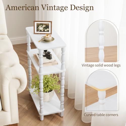 Yoobure Narrow Side Table - Small End Table with Storage, Skinny End Tables
