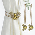 Bronze Flying Bee Magnetic Curtain Tiebacks - 2 Pack Resin Holdbacks
