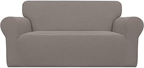 Easy-Going Stretch Oversized Loveseat Couch Covers Washable Taupe