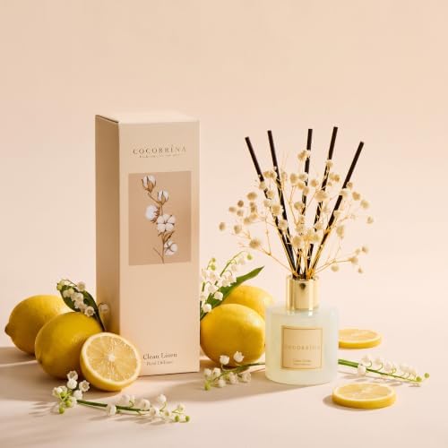 COCORRÍNA Reed Diffuser - Clean Linen 3.38 fl oz Reed Diffuser for Bedroom Bathroom Home Décor