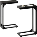 QEEIG Narrow C Table Side Tables Set of 2 (7.1" Width, Black)
