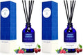 Xcleen Reed Diffuser Set, Sweet Cherry Oil Diffusers with 6 Rattan Sticks, Home Fragrance Reed Diffuser for Home, Bathroom Decor (Pack of 2)