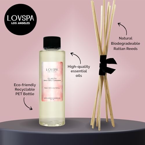 Clarity Spicy Apple Diffuser Oil - Fall Essential Oils for Diffuser Refill & Air Freshener Room Spray - Long-Lasting & Natural Home Fragrance, Scented Oil for Diffusers, USA Made, 4oz