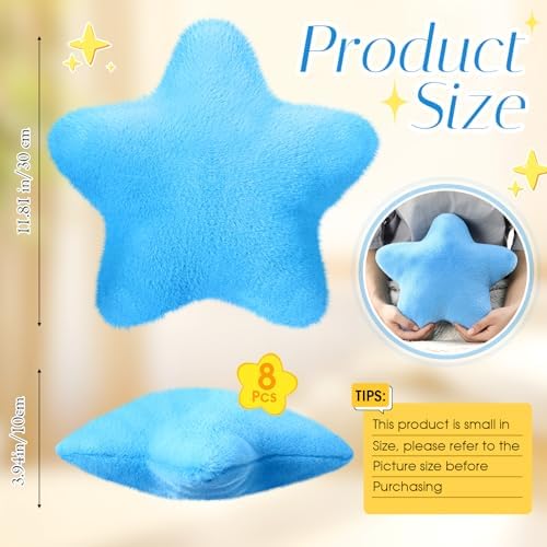 Beeveer 8 Pack Star Shaped Throw Pillow Plush Bulk Decorations, Cute