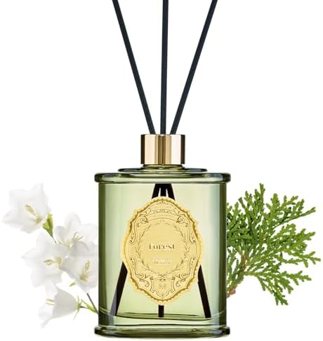 M&SENSE 8.4 oz Large Reed Diffuser for Home | Forest Scent Oil Diffuser with Sticks | Bedroom Bathroom Living Room Decor