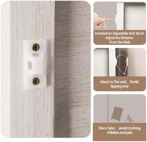RoyalCraft Rattan Nightstand Set of 2 for Bedroom, Boho Bedside Table with 2 Drawers, Accent End Table with Open Storage Shelf, Wood Bedside Unit for Home Office, Grayish White