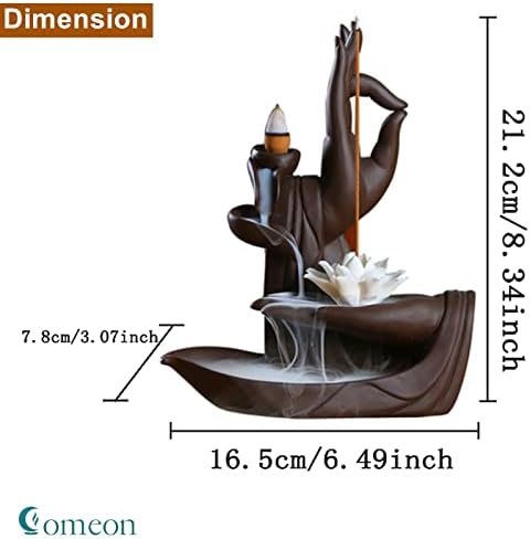 Comeon Backflow Incense Holder Burner Handmade Ceramic Lotus