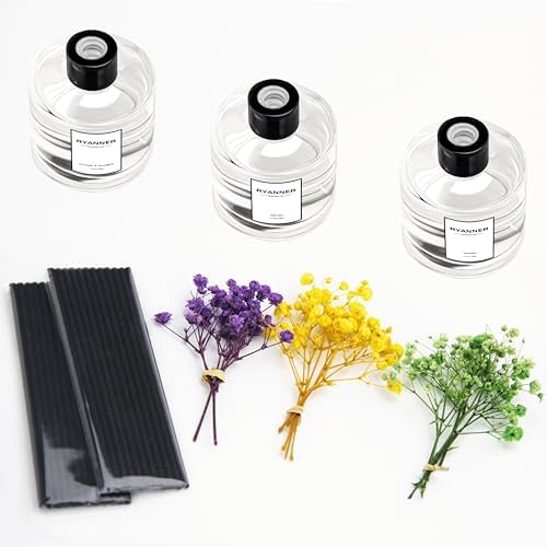 Reed Diffuser Set of 3 Pack,Clean Linen/Lavender Eucalyptus/Ocean Breeze Scented Oil Diffuser with 24 Sticks(1.7 fl oz Each Pack),Air Freshener for Bedroom Bathroom Office | Shelf Decor