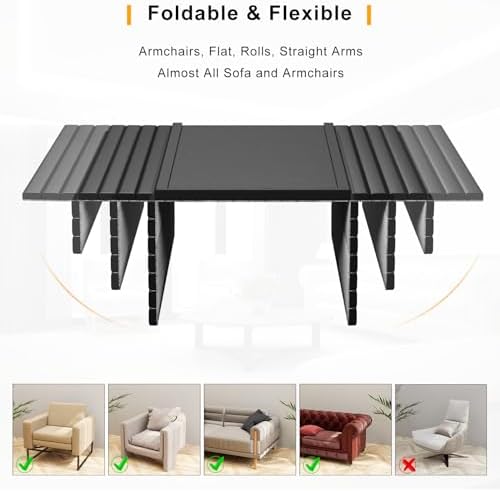 Bestjing 2 in 1 Bamboo Sofa Armrest Tray Table for Couch