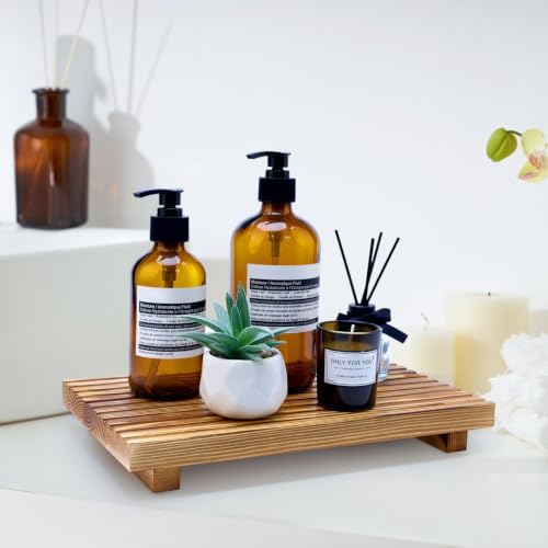 Wood Pedestal Stand Riser for Bathroom Tray Kitchen Sink Counter Decor Tray