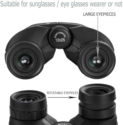 Occer 12x25 Compact Binoculars for Adults and Kids
