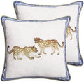 patdrea Designer Vintage Leopard Printed Pillow Cover,18"x18",Set of 2