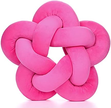 Knot Pillow Fuchsia Star Shaped Decorative Throw Pillow 12.59"
