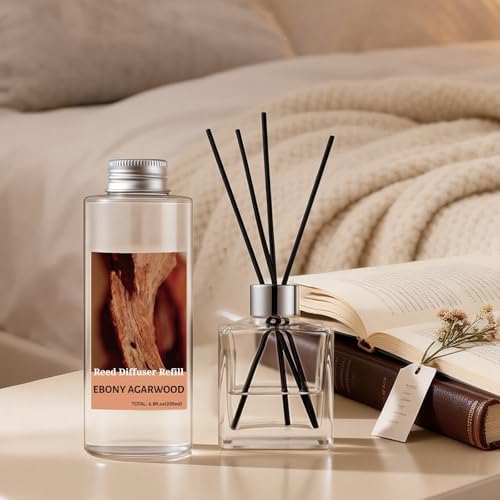STRN Reed Diffuser Oil Refill, Ebony Agarwood Scented Diffuser 6.8 Fl Oz