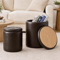 Set of 2 Storage Ottoman, Space Saving Ottoman with Storage for Bedroom