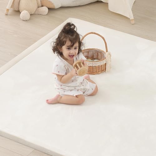 1.5" Thick Baby Play Mat for Floor,79x118 Large Memory Foam Tummy Time Mat