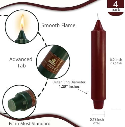 NJAO HOO Christmas Short Taper Candle 7 Inch Christmas Candlesticks Red and Green Unscented Dripless for Home Dinner Decor Party, 4 Pack