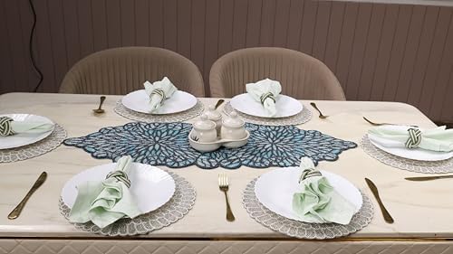 CLEENTABLE Beaded Round Placemat, White