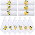 HunnmingRe 12 Pcs Lemon Party Cloth Napkins Bulks 100% Cotton 17x17inch