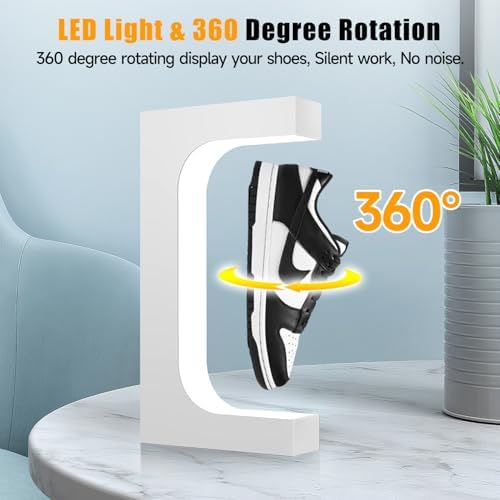 YUZP Levitating Shoe Display Floating Sneaker Stand (White colored lights)