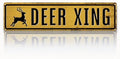 Rustic Farmhouse Metal Tin Sign, Deer Xing Sign, Vintage Animal Road Signs, Decor for Farm Road, Outdoor Yard, Weather Resistant, Easy Mounting, 15.7 x 3.9 inch