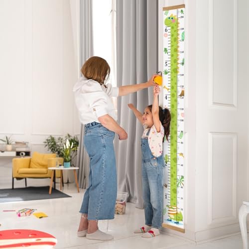 Growth Height Chart for Kids, Removable 79"x7.9" (Dinosaur)