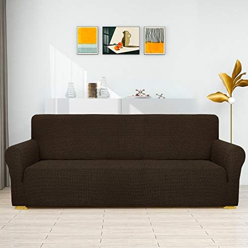 ZNSAYOTX Couch Covers for 3 Cushion Couch High Stretchy Spandex Pet Friendly Sofa Slipcover 1 Piece Non Slip Couch Covers Large Furniture Protector (Coffee, Sofa)