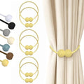 Hion Magnetic Curtain Tiebacks Golden 6pcs, Curtain Holdbacks Hooks Holders