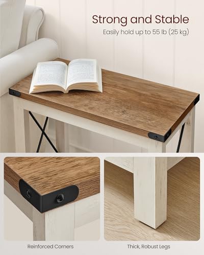 VASAGLE 2-Tier End Side Table, Small Accent Nightstand with Bottom Shelf