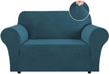 Flamingo P High Stretch Sofa Slipcover Non Slip Loveseat Covers for 2 Cushion Couch Washable Pet Furniture Protector Covers with Elastic Bottom, Thick Jacquard Fabric (Medium, Deep Teal)