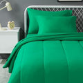 Amazon Basics 5-Piece Soft Microfiber Kid's Bed-in-a-Bag Bedding Set, Twin, Green, Solid