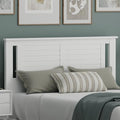 ComfIQ Serene Wood Panel Headboard with Horizontal Scoring, Full, White