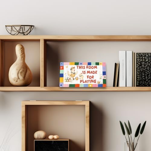 PHAMTE Chicken Farm Nursery Kids Playroom Wood Sign Plaque Décor 12x6 In