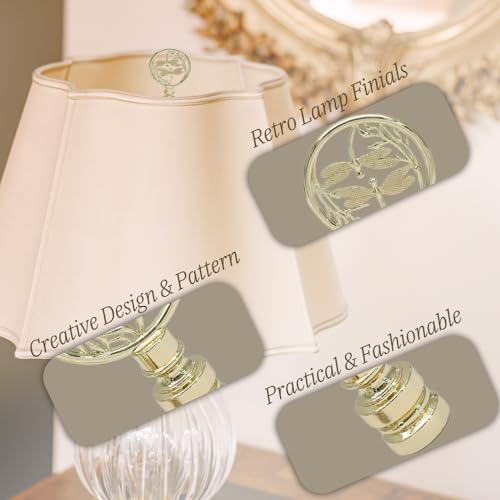 Biaungdo Double Dragonflies Lamp Finial, Gold, 2 Pack