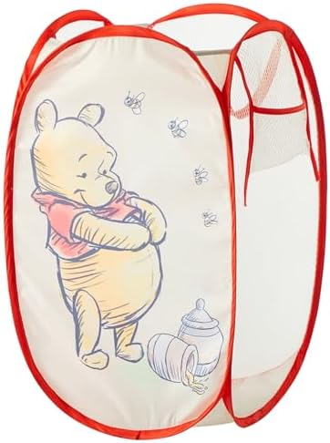 Disney Winnie the Pooh Pop Up Hamper – Collapsible Laundry Basket with Durable Carry Handles – 21'' x 13.5'' – Lightweight Storage Bin for Nursery, Bedroom & Toys