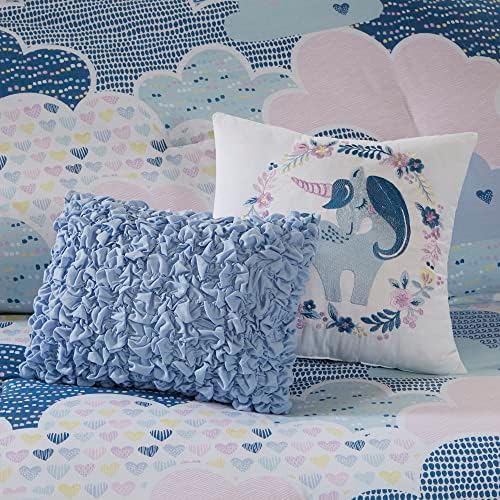 Intelligent Design Kids Cotton Vibrant Fun Blue Twin Duvet Cover Set, 4pc