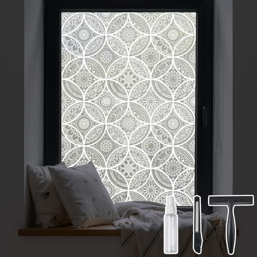 DKTIE Bohemian Stained Glass Window Film Easy to Install 35.4" x 118.1"