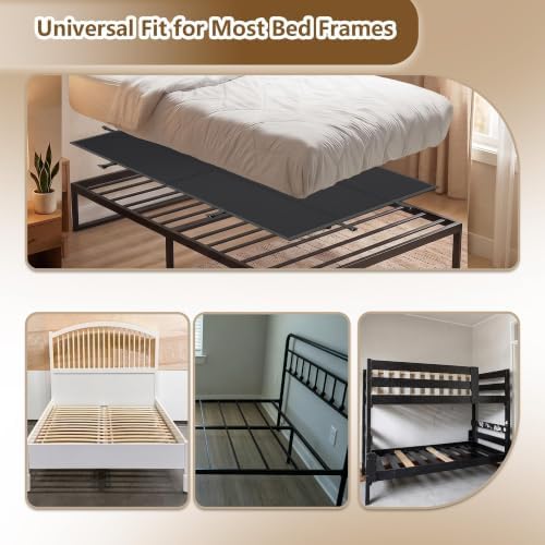 Bunkie Board Full Size 54x75''- Premium 10mm Heavy Duty Low Profile Bed Board for Under Mattress, Breathable & Moisture Resistant,Noise Minimizing, Fits Metal FramesPlatform Beds (Black)