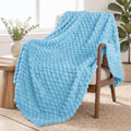 Exclusivo Mezcla Large 3D Fleece Throw Blanket for Couch, Blue