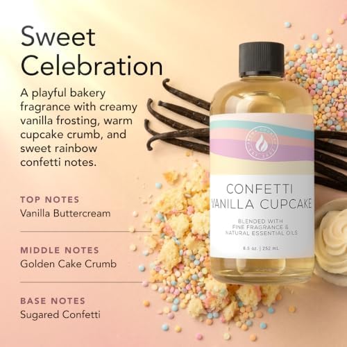 Aroma Country Confetti Vanilla Cupcake Luxury Diffuser Oil Refill (8.5 Oz)