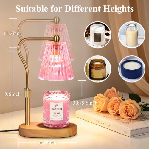 seenlast Pick Candle Warmer Lamp with Timer Dimmer Adjustable Height,Mothers Day Gifts,Electric Wax Warmer Vintage Home Decor for Scented Jar Candles,Birthday Gifts for Women