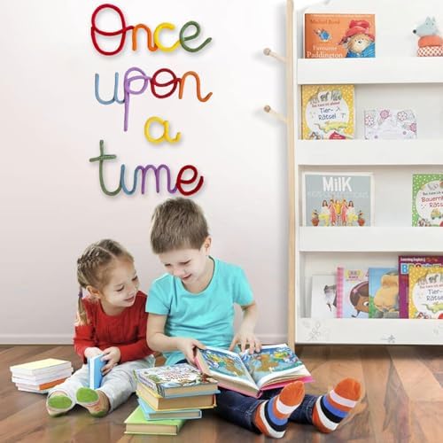 Once Upon A Time Sign Nursery Wall Decor Reading Knitted Wire Word Sign
