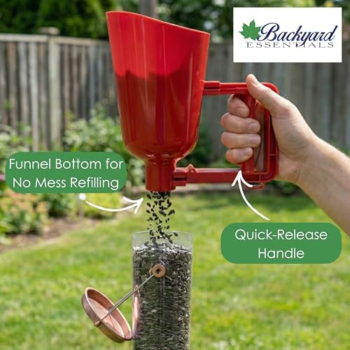 Bird Seed Scoop, Quick Release Plastic Scoop for Ease in Filling Bird Feeders, Holds 4 Cups of Seed