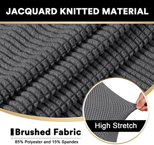 PrinceDeco 2 Pieces T Cushion Chair Slipcover Stretch Couch Covers for T Cushion Sofa Slipcovers Chair Covers Armchair with 1 Individual T Shape Seat Covers Width Up to 40", Grey