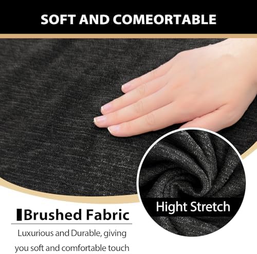 Sofa Covers 3 Piece T Cushion Sofa Slipcovers, Stretch Couch Cover with 2 Individual T Cushion Covers, Machine Washable Furniture Protector for Living Room(Black, 2 Cushions)