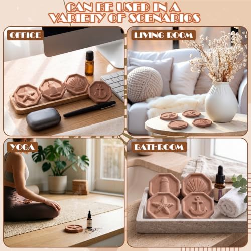 AceOrbit 4 Pcs Ceramic Passive Diffuser for Essential Oil Non Electric