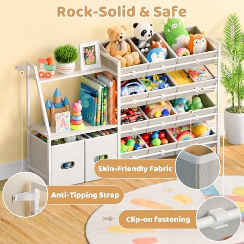 CODACE Kids Toy Storage Organizer - Toy Shelf for Playroom, Kids Room