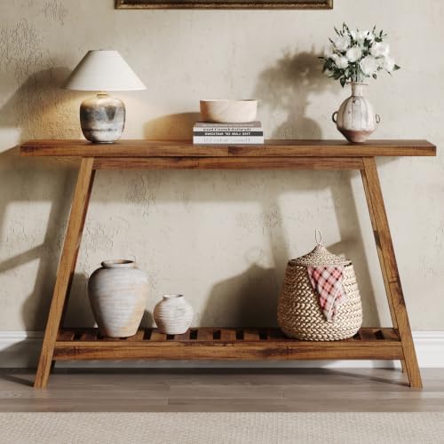 ChooChoo 53.9 Inch Long Console Tables for Entryway, Hallway Table, 2-Tier