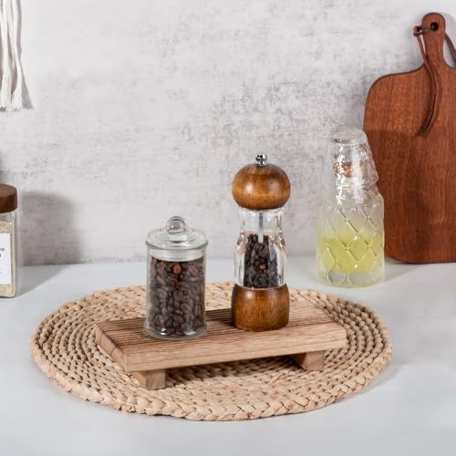 Bathroom Sink Tray Wood Riser Display Kitchen Decor Soap Holder, Brown